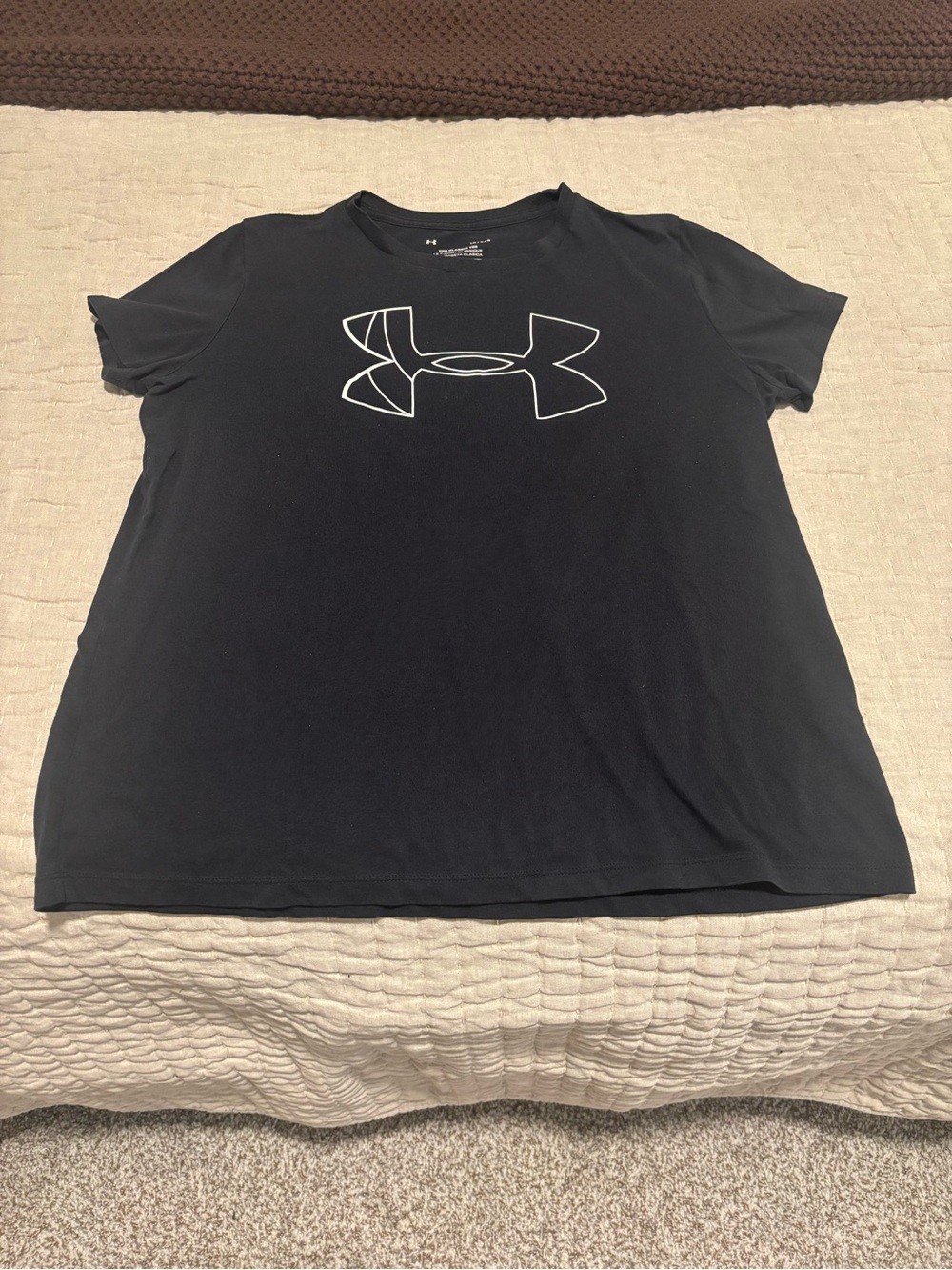 Under Armour Black Short Sleeve Tee with White Logo